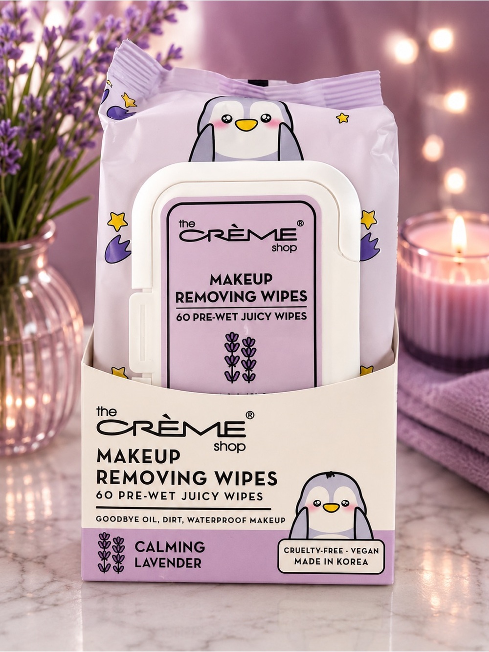 The Crème Shop Calming Lavender Makeup Removing Wipes